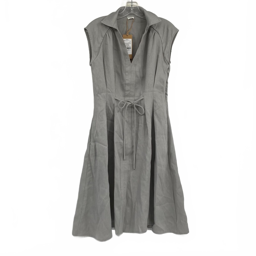 OGL Gray Pleated Collared Midi Dress | Womens S